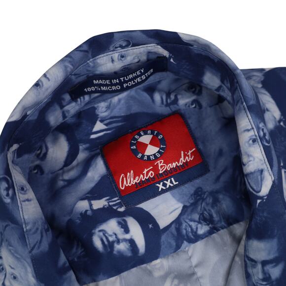 Vintage Y2k Alberto Bandit Allover Icon Print Button Down Shirt - Picture 6 of 8